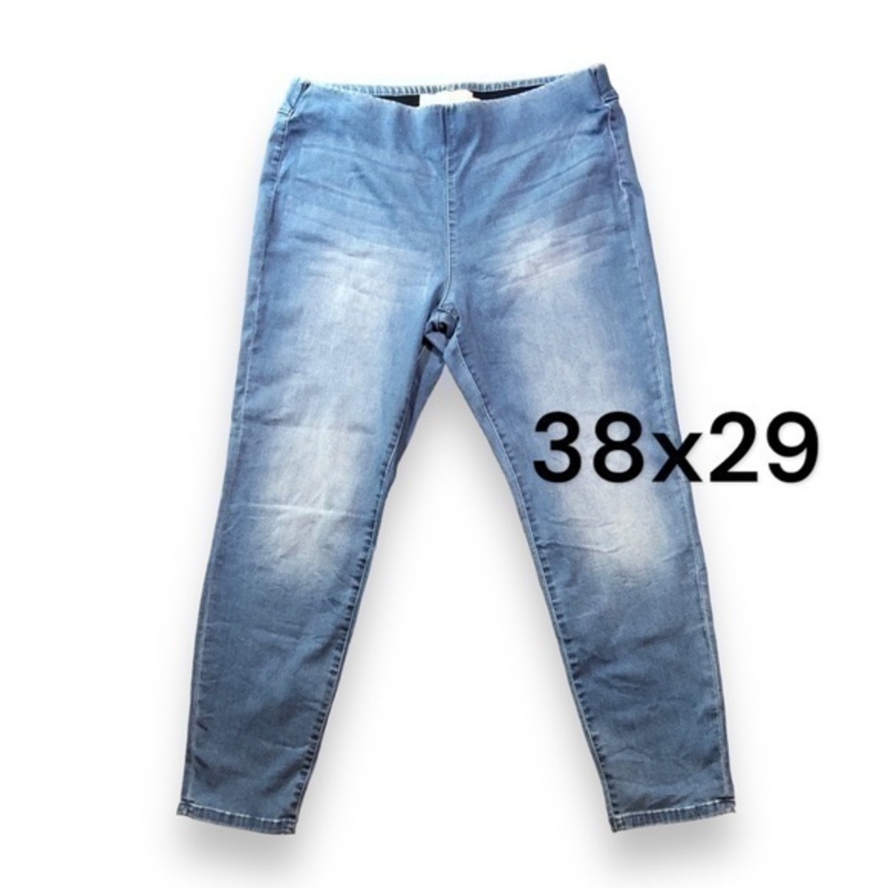 Soft Surroundings Supremely Soft Pull-On Skinny Blue Jeans Size XL (38x29)